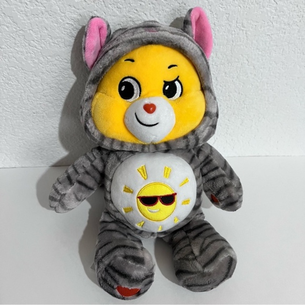 Care Bears Funshine Bear Hoodie Friends Kitty Cat Costume RARE Stuffed Toy
